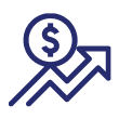 Money up arrow icon