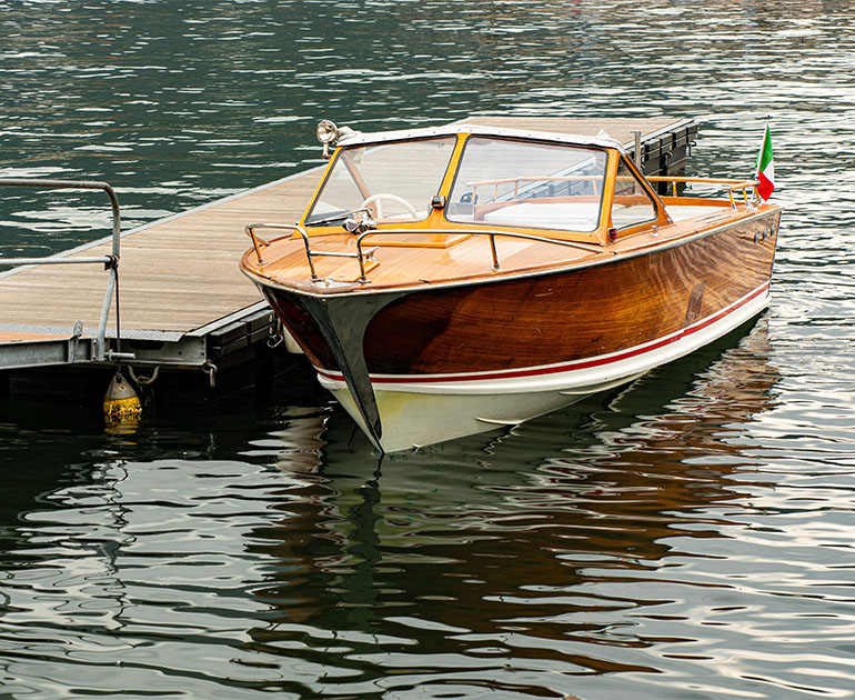 boat docked on lake