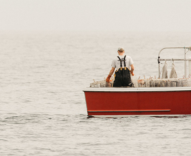 lobstermen pulling traps