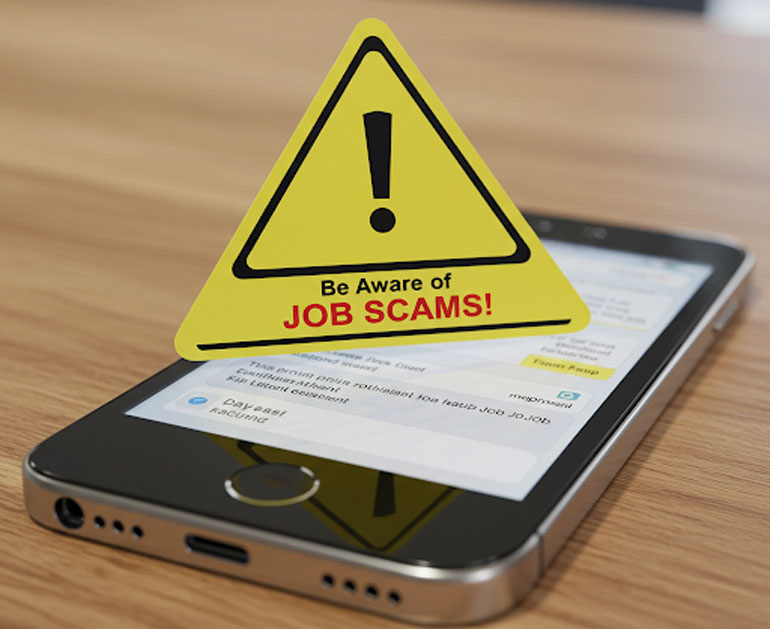 Job Text Scam Graphic