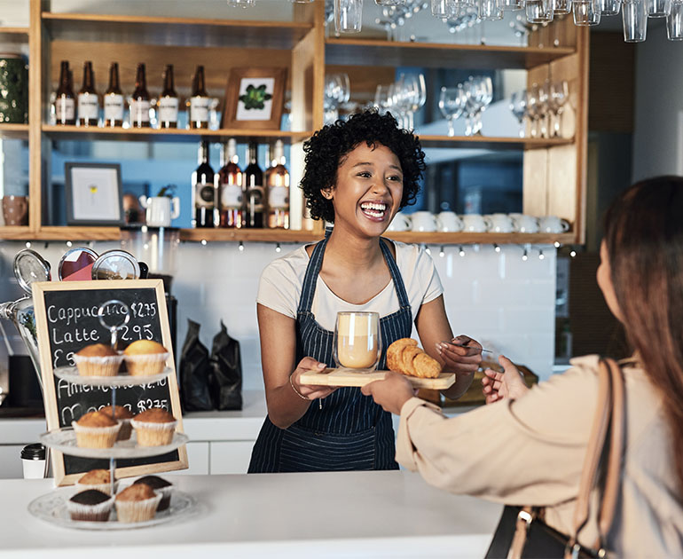 female cafe owner
