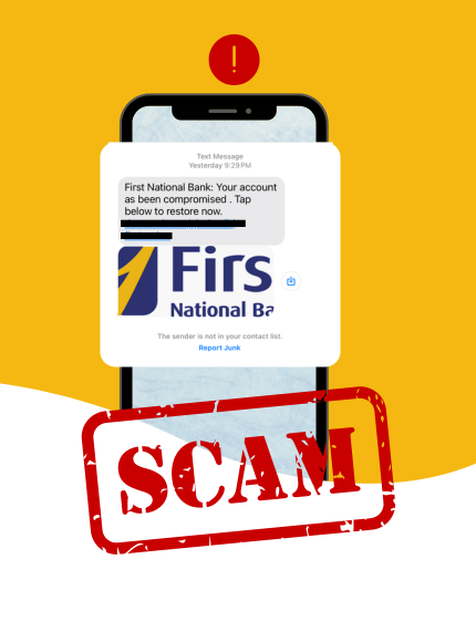 text scam graphic