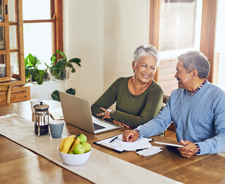 couple reviewing finances