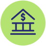 Bank building icon