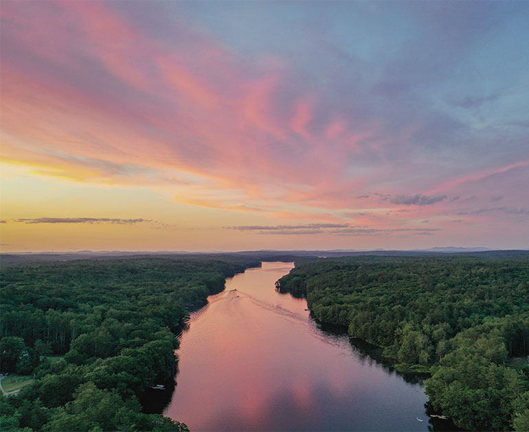 Aerial view of Biscay Pond