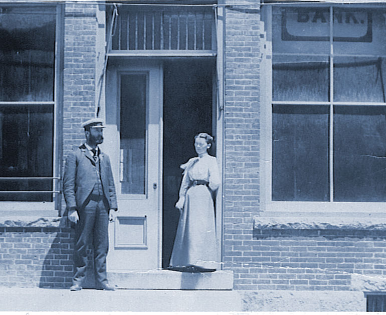 First National Bank front steps in 1864