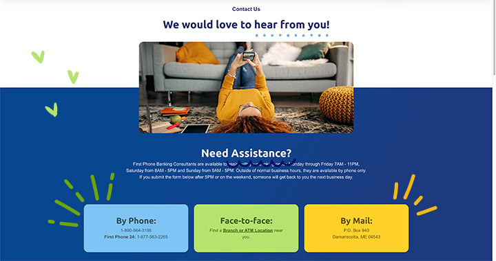Hi-lighting contact page options