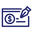 Checkbook and pen icon