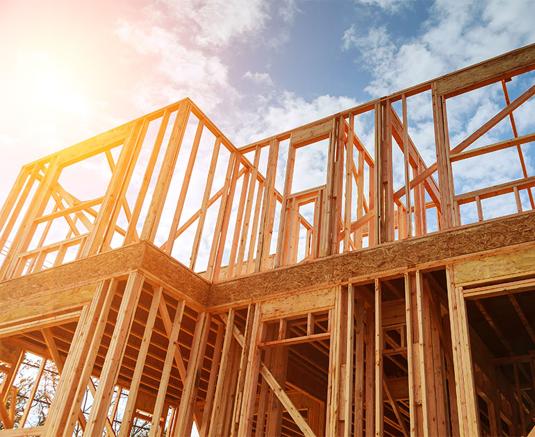 house framed walls image
